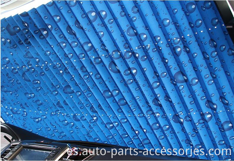 Polyester recubierto de aluminio Rainrop Clay Blue impreso anti UV barato de automóvil personalizado personalizado Sunshade